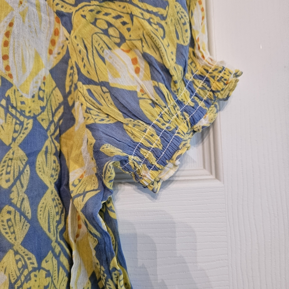 Bcbgeneration Blue And Yellow Patterned Smocked B… - image 6